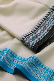 White Dhaniakhali Cotton Sarees Without Blouse 10075204