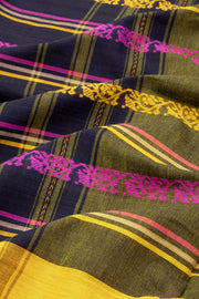  Blue Dhaniakhali Cotton Sarees Without Blouse 10075207