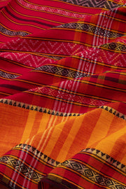 Red Dhaniakhali Cotton Sarees Without Blouse 10075210