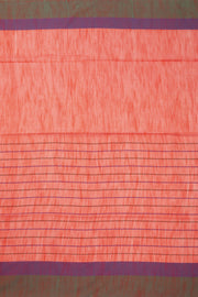 Peach Bengal Handwoven Cotton Saree 10075339
