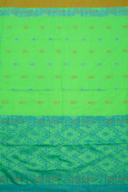 Green Bengal Handwoven Jamdani Style Cotton Saree 10075343