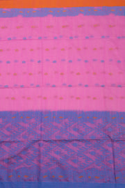 Pink Bengal Handwoven Jamdani Style Cotton Saree 10075344