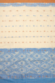 Cream Bengal Handwoven Jamdani Style Cotton Saree 10075345