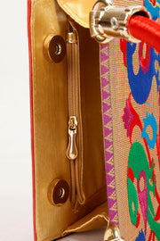 Orange Handcrafted Paithani Potli Bag - Avishya