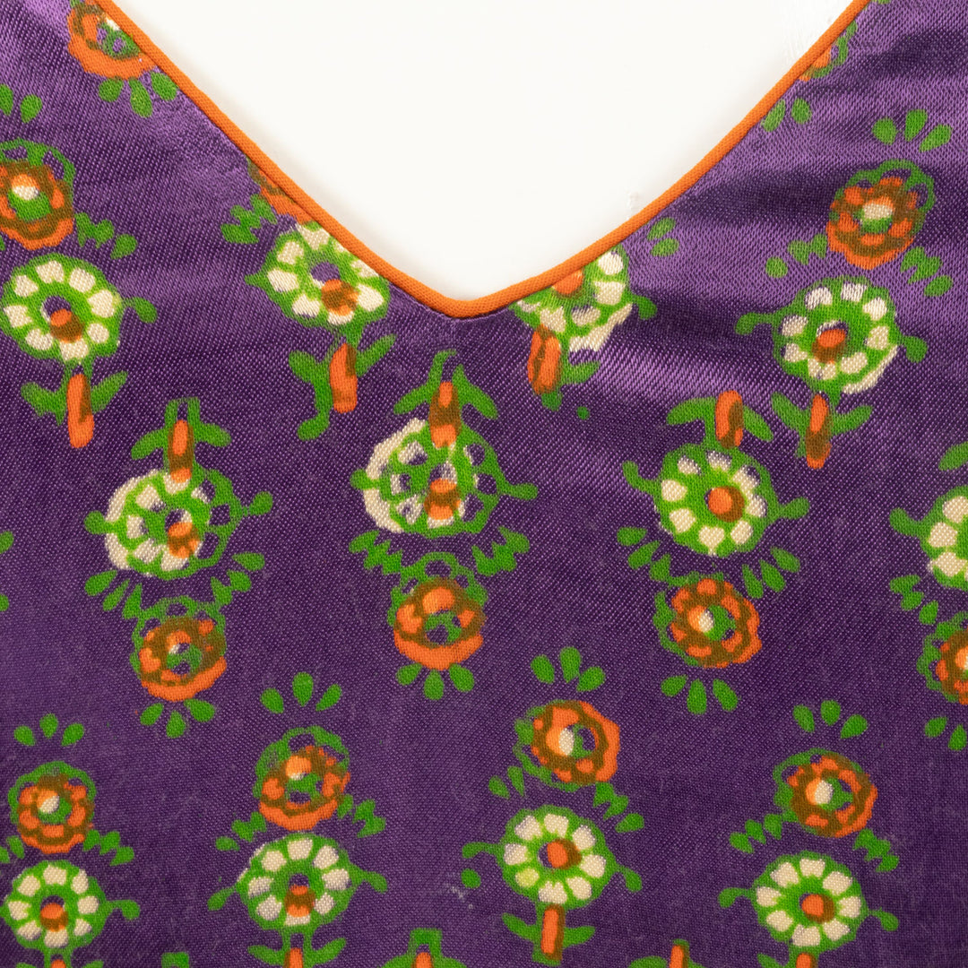Violet Handcrafted Printed Mashru Blouse - Avishya