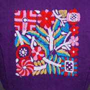 Purple Kantha Embroidered Cotton Blouse 10069538 - Avishya