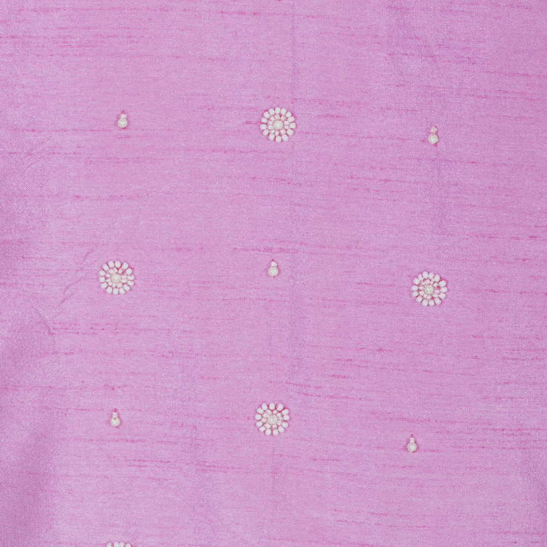 Pink Aari Embroidered Raw Silk Blouse 10069593 - Avishya