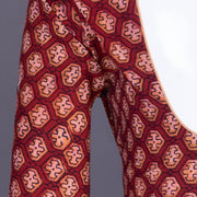 Maroon Handblock Printed Cotton Blouse 10069606 - Avishya