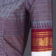 Grey Handblock Printed Cotton Blouse 10069608 - Avishya