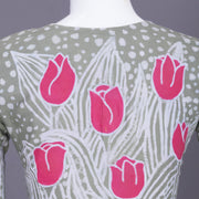 Grey Batik Handpainted Cotton Blouse 10070205 - Avishya