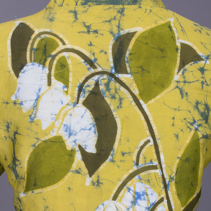 Yellow Batik Handpainted Cotton Blouse-Avishya