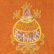 Mustard Yellow Aari Embroidered Mangalgiri Cotton Blouse 10077749