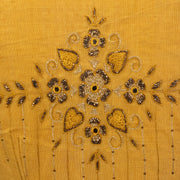 Mustard Yellow Aari Embroidered Mangalgiri Cotton Blouse 