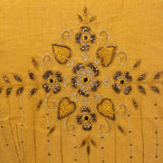 Mustard Yellow Aari Embroidered Mangalgiri Cotton Blouse 10077726