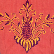 Brick Orange Embroidered Mangalgiri Cotton Blouse 10077751
