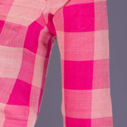Pink Checked Andhra Cotton Blouse 10070816