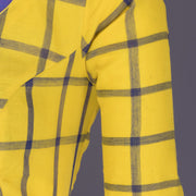 Yellow Checked Andhra Cotton Blouse 10070817