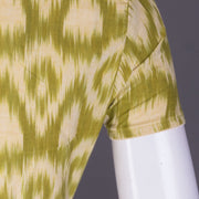 Green Handcrafted Ikat Cotton Blouse 10070837