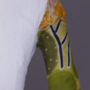 White Batik Hand painted Cotton Blouse 