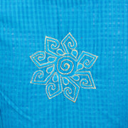 Blue Slub Cotton Embroidered Blouse