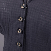 Black Slub Cotton Blouse