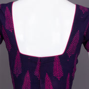 Purple Kutchi Hand Block Printed Cotton Blouse 10072228