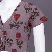 Grey Jahota Printed Cotton Blouse 10072238