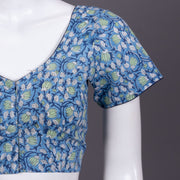 Blue Hand block printed Cotton Blouse 10072265