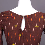Brown Ikat Mirror Work Cotton Blouse 10072475