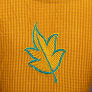 Yellow Slub Cotton Embroidered Blouse 10072495