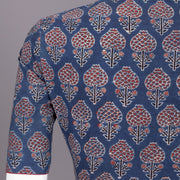 Blue Ajrakh Printed Cotton Blouse 10072502