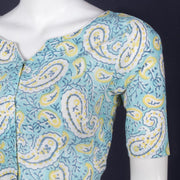 Blue Handblock Printed Cotton Blouse 10072515