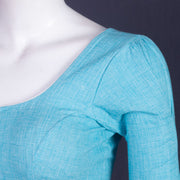 Blue Handcrafted Cotton Solid Blouse 10073222