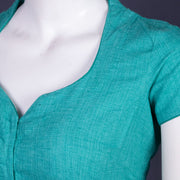 Blue Handcrafted Cotton Solid Blouse 10073223
