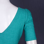 Blue Handcrafted Cotton Solid Blouse 10073225