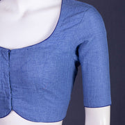 Blue Handcrafted Cotton Solid Blouse 10073226