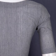 Grey Handcrafted Cotton Solid Blouse 10073228