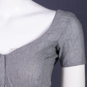 Grey Handcrafted Cotton Solid Blouse 10073232