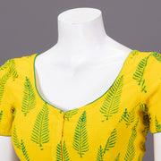 Yellow Kutchi Hand Block Printed Cotton Blouse 10073262