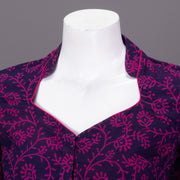 Purple Kutchi Hand Block Printed Cotton Blouse 10073264