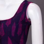 Purple  Kutchi Hand Block Printed Cotton Blouse 10073267