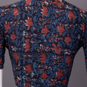 Blue Jahota Printed Cotton Blouse 10073342