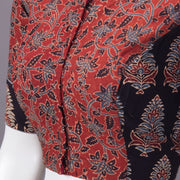 Red Ajrakh Printed Cotton Blouse 10073360