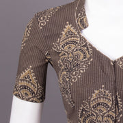 Brown Ajrakh Printed Cotton Blouse 10073383