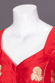 Red Banarasi Katan Silk Blouse 10073419