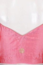 Peach Orange Banarasi Katan Silk Blouse 10073418