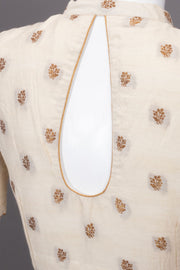 Cream Banarasi Silk Blouse 10073451