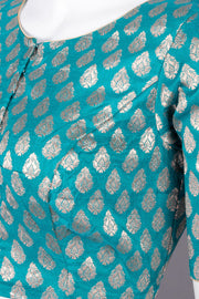 Blue Banarasi Silk Blouse 10073465