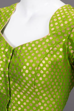 Green Banarasi Silk Blouse 10073468
