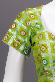 Green Banarasi Silk Blouse 10073475